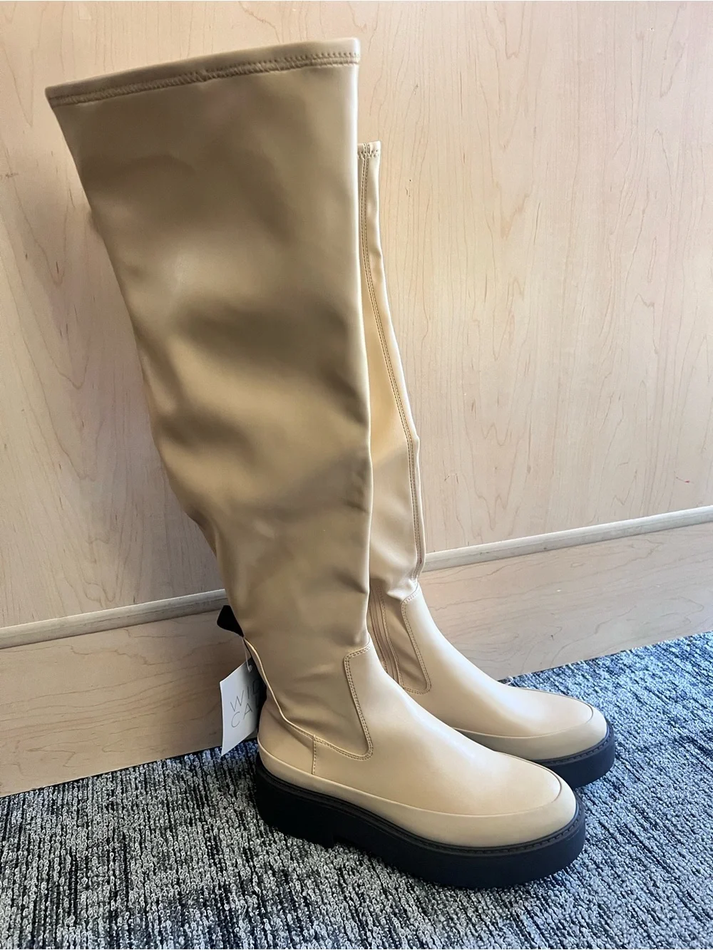 Franco Sarto Cream Over-the-Knee Platform Boots
